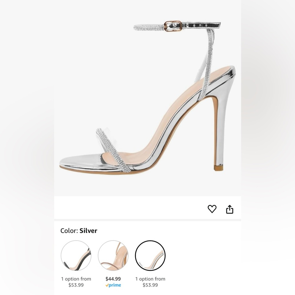 NIB LISHAN Women’s Rhinestone Ankle Strap High Heels, 40